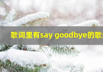 歌词里有say goodbye的歌曲